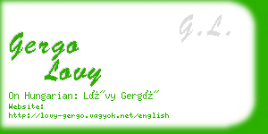 gergo lovy business card